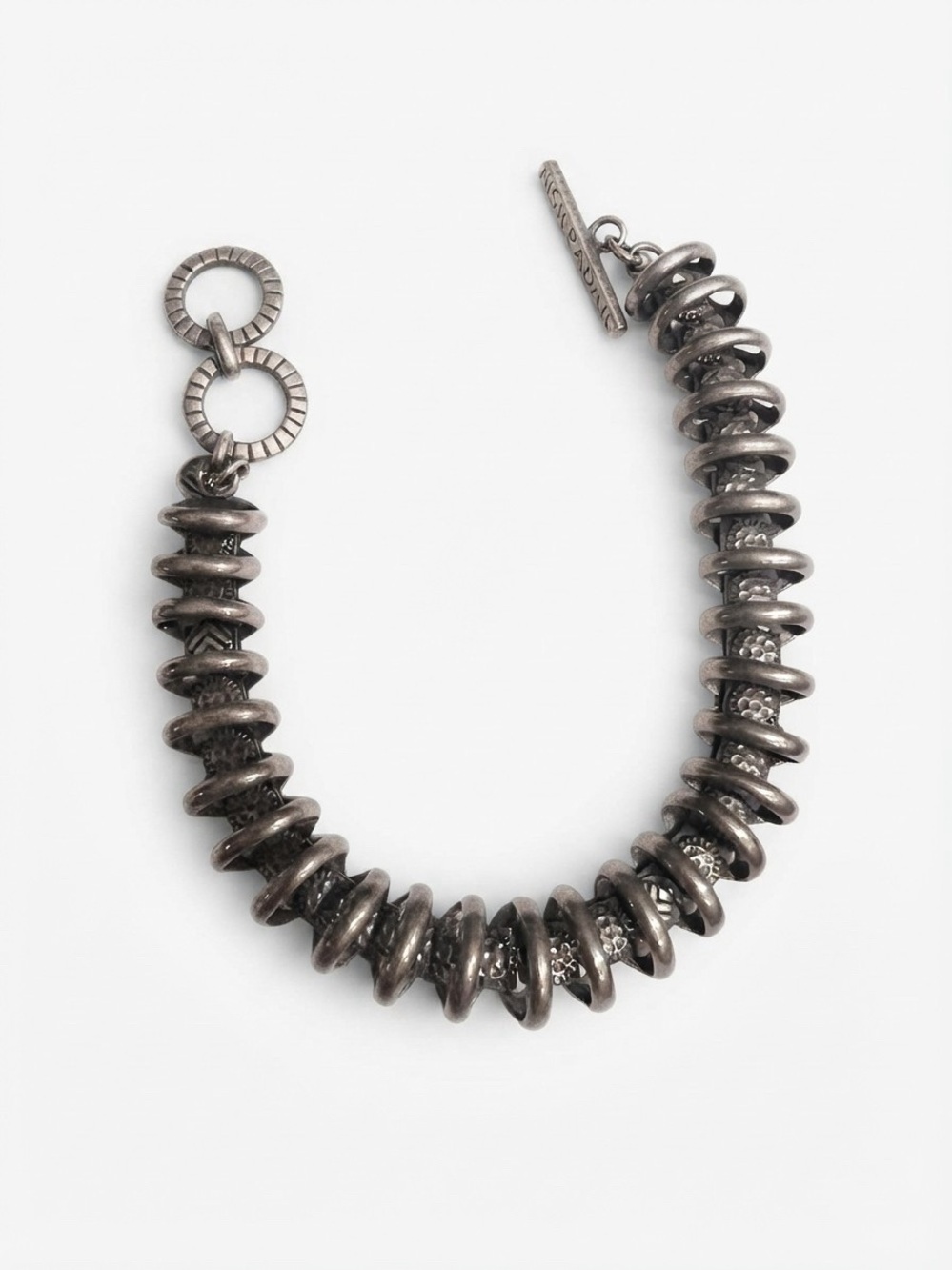 Silpada Gunmetal Disc Bead Toggle Bracelet